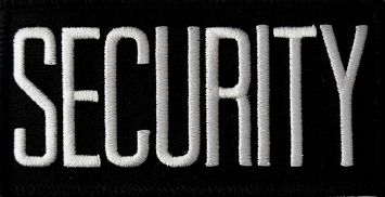 SECURITY ID PATCH - WHITE ON BLACK - SEW ON.
